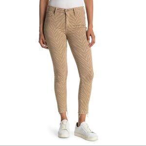 Mother Jeans Size 27 The Looker Ankle Fray in Sweet Stripes Khaki Dangerous Game